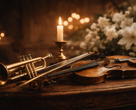 Instrumenty na&nbsp;pogrzebie – trąbka, skrzypce i&nbsp;inne brzmienia, które potrafią powiedzieć więcej niż słowa